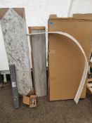5 Items. 1 x White Marble Laminate Worktop 1500x337x18mm. 1 x Elements Linear 700mm Tileable Showe..