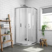 2 x Items. Frameless 800 x 800mm Quadrant Shower Enclosure With 800 x 800mm Quadrant Stone Shower...
