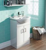 Eden White 550mm Vanity Unit. MODW5501. Appears Unused. Unit Only