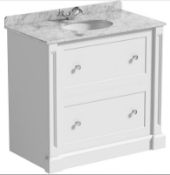 Burghley Matt White Vanity Unit. 900mm. NH900. Appears Unused. Unit Only