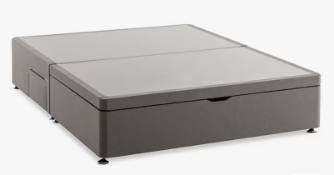 - Item Description - Silentnight 2 Drawer Continental End Divan Storage Bed 150 GREY - Grading info