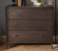 - Item Description - John Lewis Padma 3 Drawer Chest, Grey/Nickel - Grading info - scratch on top