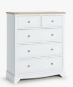 - Item Description - John Lewis St Ives 5 Drawer Chest, White Haze - Grading info - scuff mark
