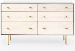 - Item Description - West Elm Modernist 6 Drawer Chest, Winter Wood - Grading info - - unused with