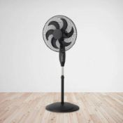 (97/Mez/1E) Lot RRP £100. 2x Arlec 18 Inch 6 Blade Pedestal Fan Black, 3 Speed Settings, 90 Degre...