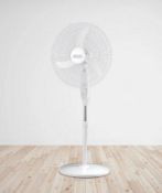 (98/Mez/1E) Lot RRP £90. 2x Arlec 50cm 3 Blade Pedestal Fan White, 3 Speed Settings, 80 Degrees O...