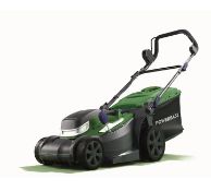 (195/MR1D) Powerbase 34cm 40V Cordless Lawn Mower. (2x Battery & 1x Dual Charger Seen).