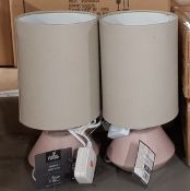 (128/6M) Lot RRP £100 _ 8x Lighting Items. 4x Reactive Glaze Bulb Table Lamp RRP £15 Each. 4x Pin...