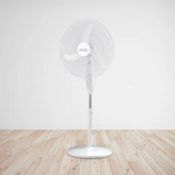 (101/Mez/1F) Lot RRP £90. 2x Arlec 50cm 3 Blade Pedestal Fan White, 3 Speed Settings, 80 Degrees...