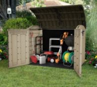 (12/Mez/P) RRP £395. Keter Store It Out Ultra Outdoor Garden Shed Black/Beige. 2000L Capacity. El...