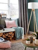 (206/MR1G) RRP £156. 3x Tripod Wooden Floor Lamp Cream RRP £52 Each. (H138x W43x D43cm).