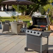 (159/Mez/P2) RRP £250. Texas Nimbus 4 Burner Gas BBQ. Four Burners With Side Burner. Porcelain St...