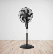 (99/Mez/1E) Lot RRP £100. 2x Arlec 18 Inch 6 Blade Pedestal Fan Black, 3 Speed Settings, 90 Degre...