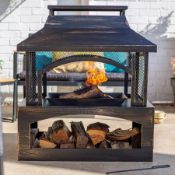 (181/Mez/1D) RRP £150. La Hacienda Camino Wood Burner. Integrated Log Store. Durable Steel Constr...