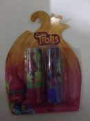 20 x Trolls Lip Balms Set Of 2 Girls Cosmetics