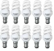 100 x Crompton Energy Saving 5W Mini Spiral SBC Warm White BPCFMSP5WWSBC-1BL