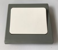 50 x Deta Single Wide Light Switch White / Grey 1 Gang 2 Way Screwless Finish (DS2)