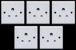 100 x Deta Slimline Round Plug Unswitched Socket (get) White
