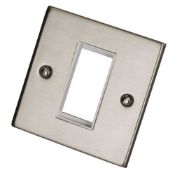 40 x Deta One Module Data Plate Stainless Steel White Insert VE1421SSW