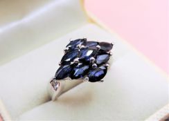 Sterling Silver 3ct Sapphire Ring new With Gift Box