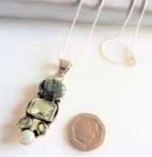 Artisan Sterling Silver Gemstone Pendant Necklace with Gift Box