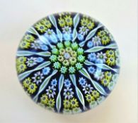 Vintage Perthshire 12 Spoke Millefiori Paperweight.