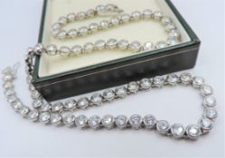 925 Sterling Silver 34ct Cubic Zirconia Tennis Necklace with Gift Box