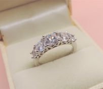 14k Gold on Sterling Silver 2ct Matara Diamond Ring New With Gift Pouch