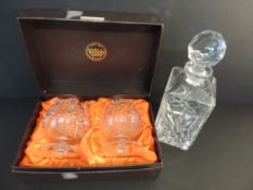 Thomas Webb Crystal Decanter & Brandy Glasses NEW