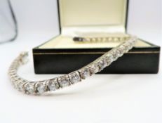 Sterling Silver 10ct Moissanite Tennis Bracelet New with Gift Box