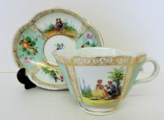 Helena Wolfsohn Dresden Quatrefoil Cup & Saucer c. 1879-80