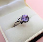 Sterling Silver Amethyst Ring New with Gift Pouch