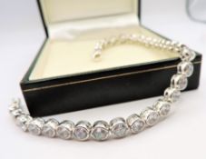 Sterling Silver 12ct Cubic Zirconia Tennis Bracelet with Gift Box