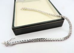 Sterling Silver Tennis CZ Bracelet New with Gift Box