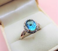 Sterling Silver 3.5 ct Topaz Ring New with Gift Pouch