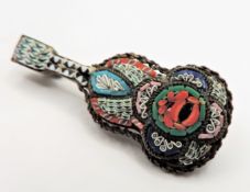 1950's Venetian Micro Mosaic Guitar Brooch
