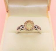 Sterling Silver 1.8 ct Citrine Ring New with Gift Pouch