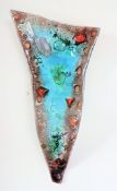 Large Fused Art Glass Hanging Wall Sculpture 55cm high