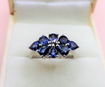 Sterling Silver 2.5ct Sapphire Ring New with Gift Pouch