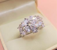 Sterling Silver 8ct Matara Diamond Ring New with Gift Box