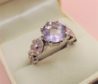 Designer 3ct Rose de France Amethyst Ring New with Gift Box