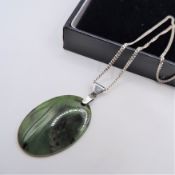 Sterling Silver Jade Pendant Necklace