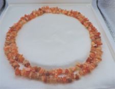34 Inch Tumbled Polished Semi Precious Gemstone Necklace