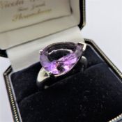 Sterling Silver 5ct Amethyst Ring