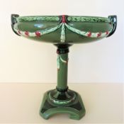 Antique Art Nouveau Eichwald Pottery Centrepiece Pedestal Bowl 28cm Tall