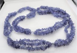 24 inch Polished Raw Amethyst Gemstone Necklace