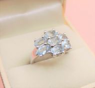 Sterling Silver 3ct Aquamarine Ring New with Gift Box