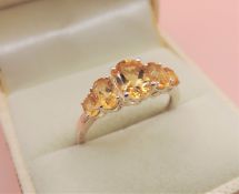 Sterling Silver 2ct Citrine Ring New with Gift Box