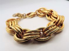Italian 14k Gold on Sterling Silver Chunky Bracelet 76 grams New with Gift Box