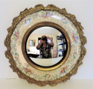Antique Edwardian Burleigh Ware Convex Wall Mirror c.1900